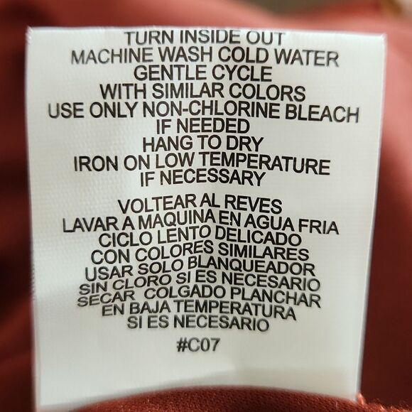 Luxology women's XL ruffled bronze floral print long sleeve dress - Picture 6 of 6